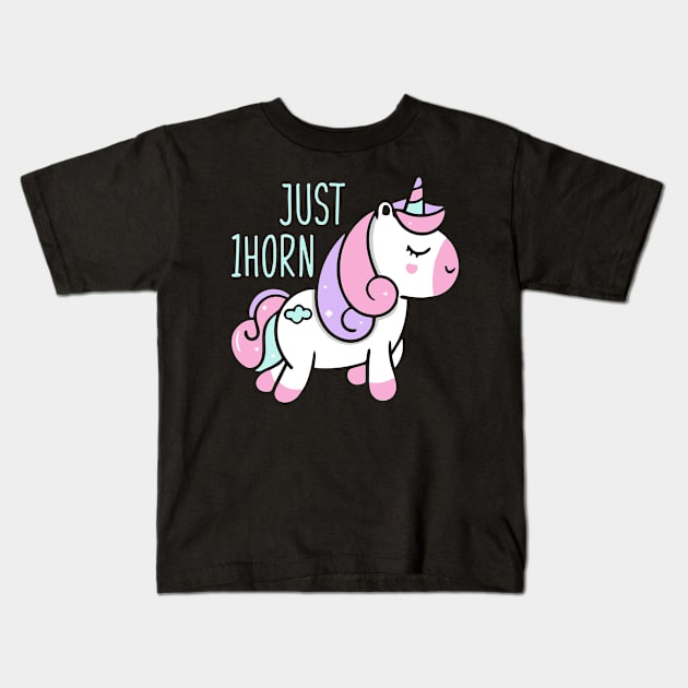 Just a cute unicorn Kids T-Shirt by Imutobi